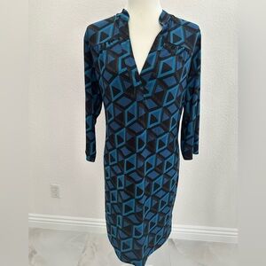 NWT Banana Republic Blue and Black Geometric Dress